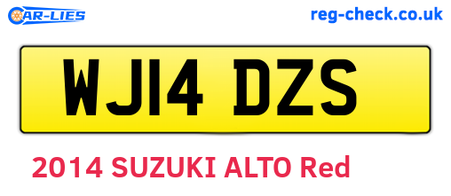 WJ14DZS are the vehicle registration plates.