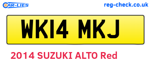 WK14MKJ are the vehicle registration plates.