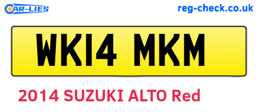WK14MKM are the vehicle registration plates.