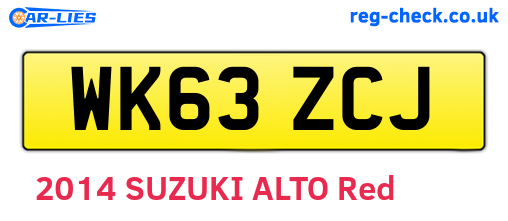 WK63ZCJ are the vehicle registration plates.
