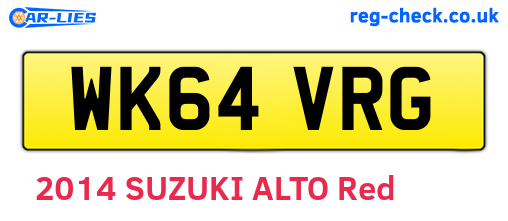 WK64VRG are the vehicle registration plates.