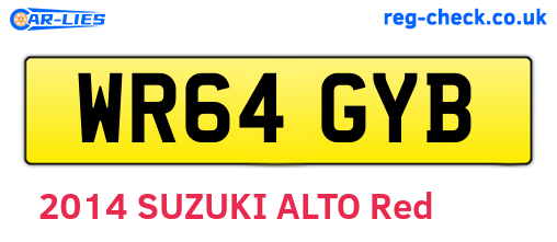 WR64GYB are the vehicle registration plates.