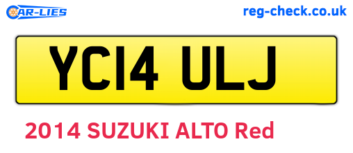 YC14ULJ are the vehicle registration plates.
