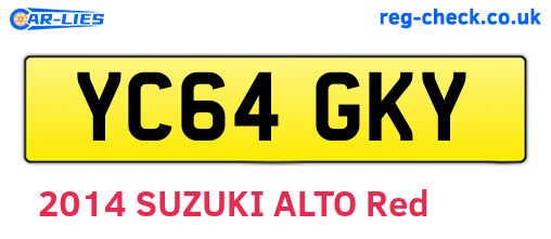YC64GKY are the vehicle registration plates.