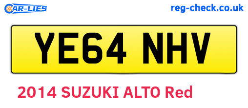 YE64NHV are the vehicle registration plates.