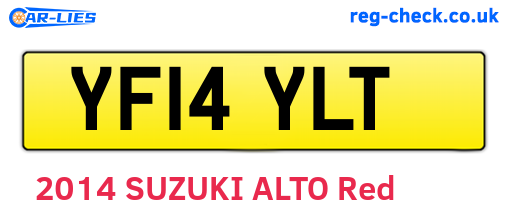 YF14YLT are the vehicle registration plates.
