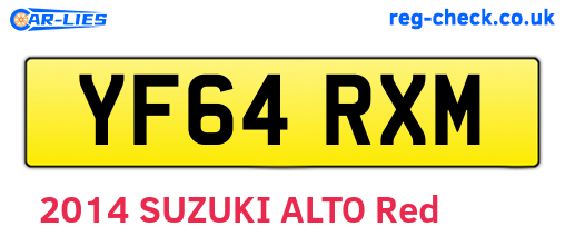 YF64RXM are the vehicle registration plates.
