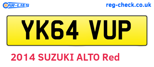 YK64VUP are the vehicle registration plates.
