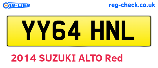 YY64HNL are the vehicle registration plates.