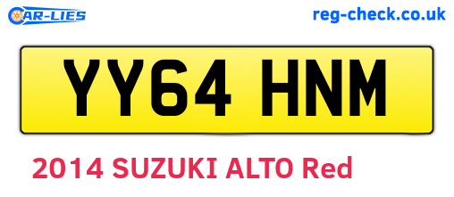YY64HNM are the vehicle registration plates.