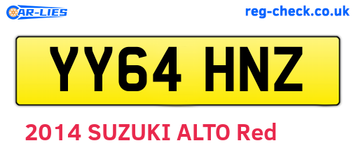 YY64HNZ are the vehicle registration plates.