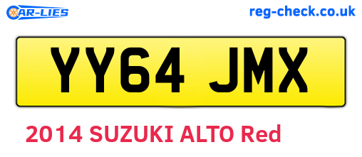YY64JMX are the vehicle registration plates.