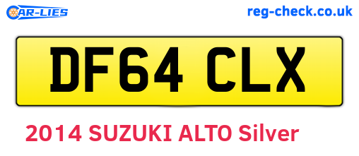 DF64CLX are the vehicle registration plates.