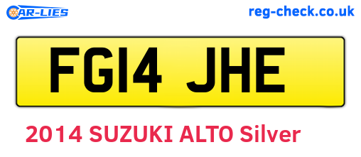 FG14JHE are the vehicle registration plates.