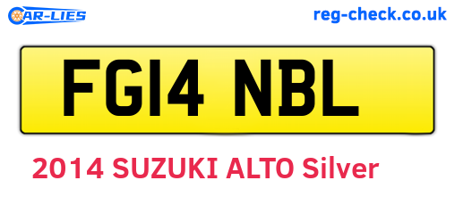 FG14NBL are the vehicle registration plates.