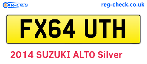 FX64UTH are the vehicle registration plates.