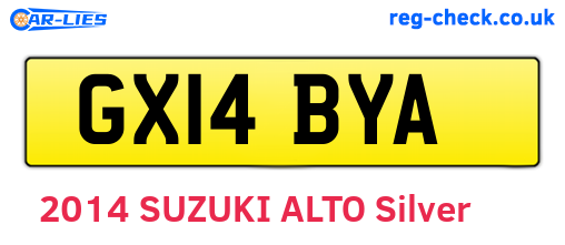GX14BYA are the vehicle registration plates.