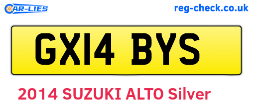 GX14BYS are the vehicle registration plates.
