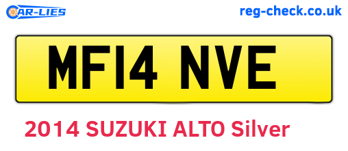 MF14NVE are the vehicle registration plates.