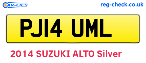 PJ14UML are the vehicle registration plates.