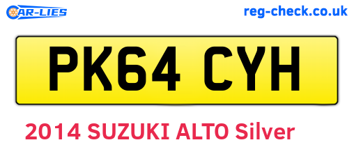 PK64CYH are the vehicle registration plates.