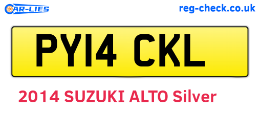 PY14CKL are the vehicle registration plates.