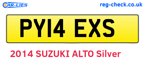 PY14EXS are the vehicle registration plates.
