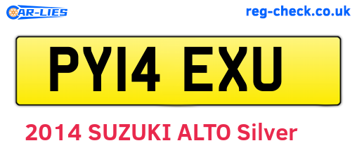 PY14EXU are the vehicle registration plates.