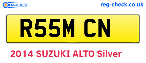 R55MCN are the vehicle registration plates.