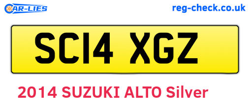 SC14XGZ are the vehicle registration plates.