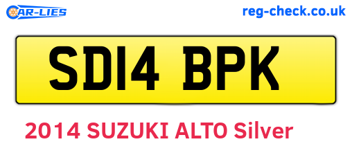 SD14BPK are the vehicle registration plates.