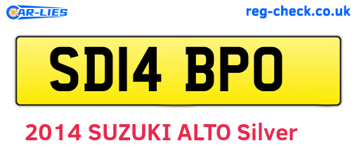 SD14BPO are the vehicle registration plates.