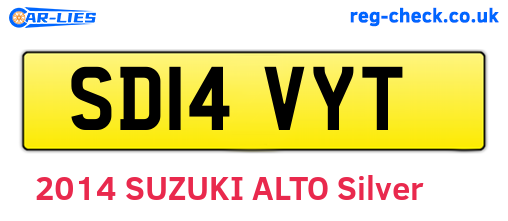SD14VYT are the vehicle registration plates.
