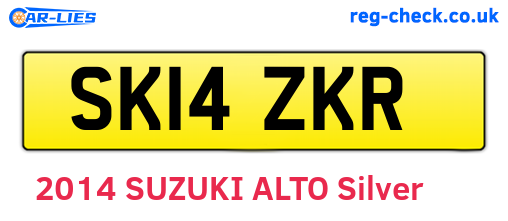 SK14ZKR are the vehicle registration plates.