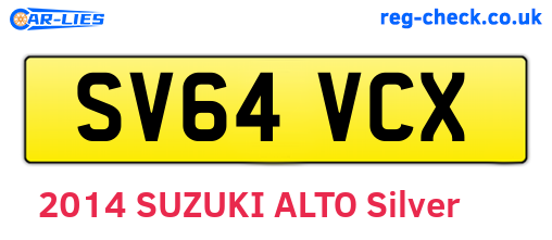 SV64VCX are the vehicle registration plates.