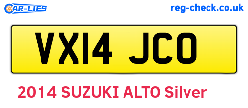 VX14JCO are the vehicle registration plates.