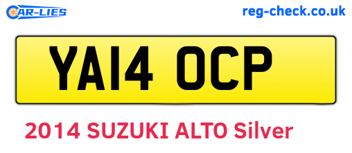 YA14OCP are the vehicle registration plates.