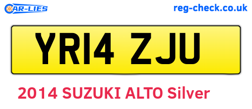 YR14ZJU are the vehicle registration plates.