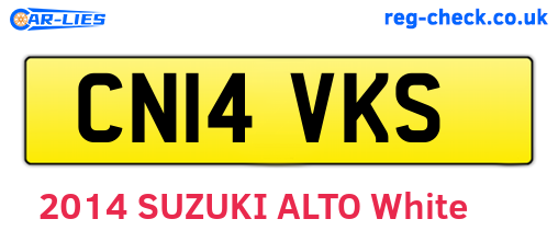 CN14VKS are the vehicle registration plates.