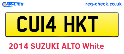 CU14HKT are the vehicle registration plates.