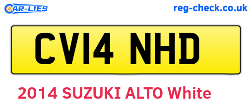 CV14NHD are the vehicle registration plates.