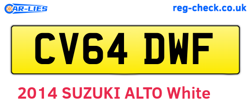 CV64DWF are the vehicle registration plates.