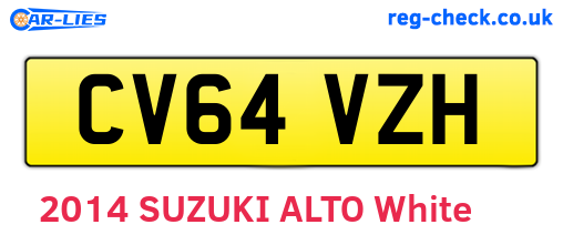 CV64VZH are the vehicle registration plates.