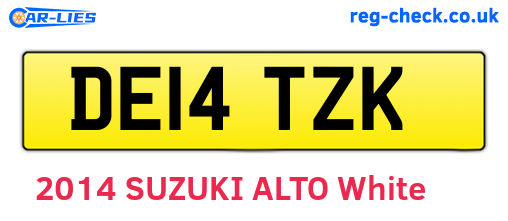 DE14TZK are the vehicle registration plates.