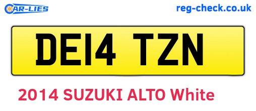 DE14TZN are the vehicle registration plates.