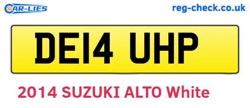DE14UHP are the vehicle registration plates.