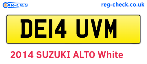 DE14UVM are the vehicle registration plates.