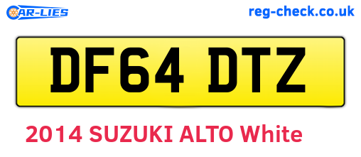 DF64DTZ are the vehicle registration plates.