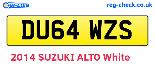 DU64WZS are the vehicle registration plates.