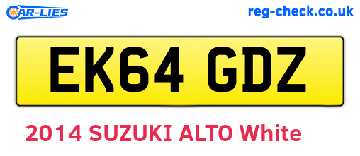 EK64GDZ are the vehicle registration plates.